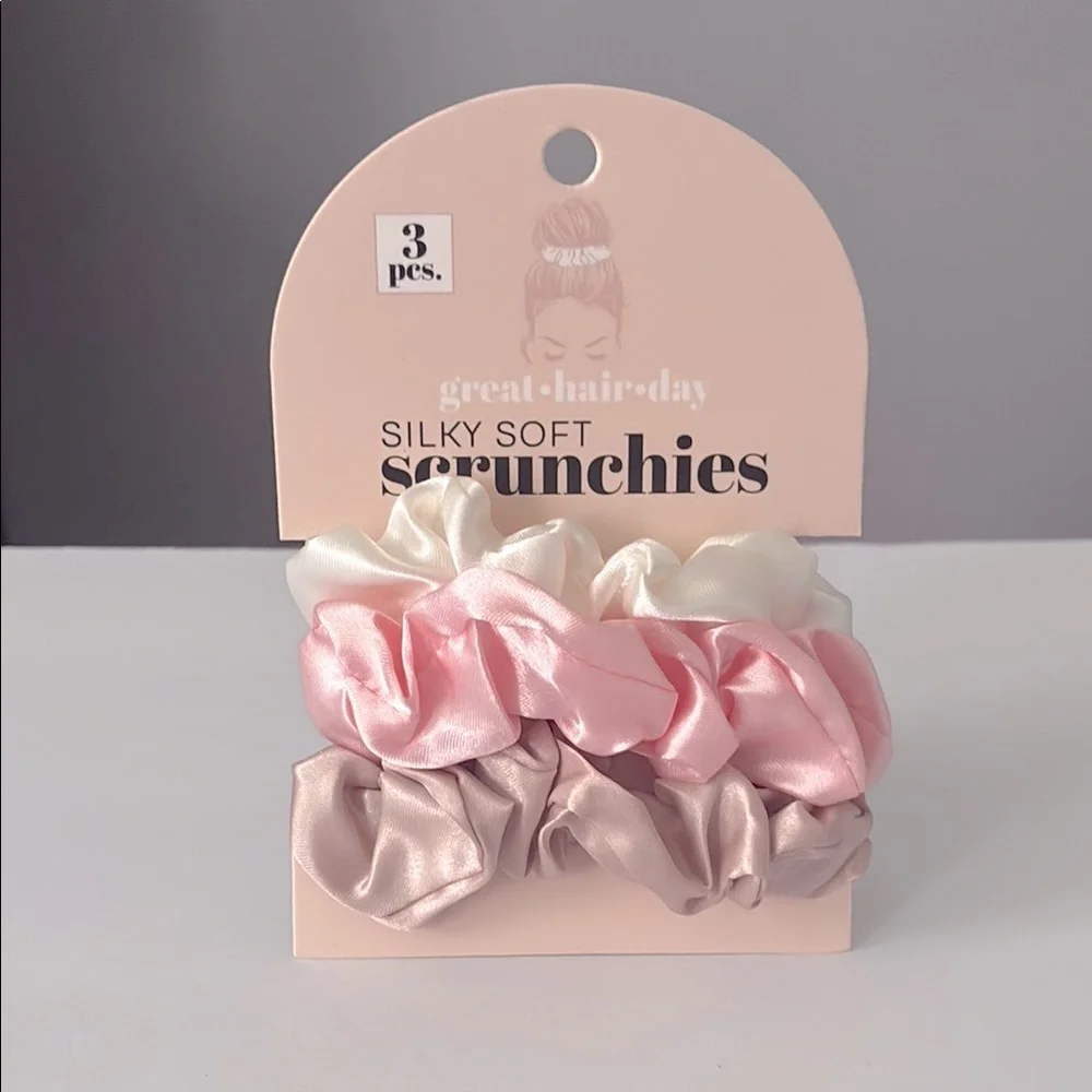 4/$20 🌸Silky Soft Scrunchie Trio – 3 Piece Set
